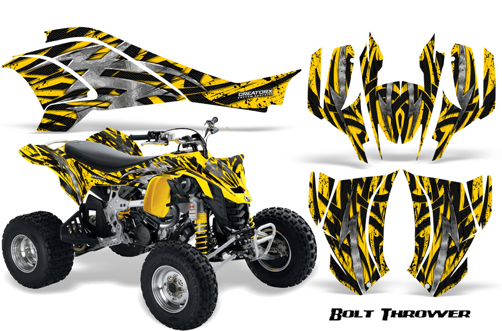 Can-Am DS450 Graphics Kit Bolt Thrower Yellow